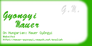 gyongyi mauer business card
